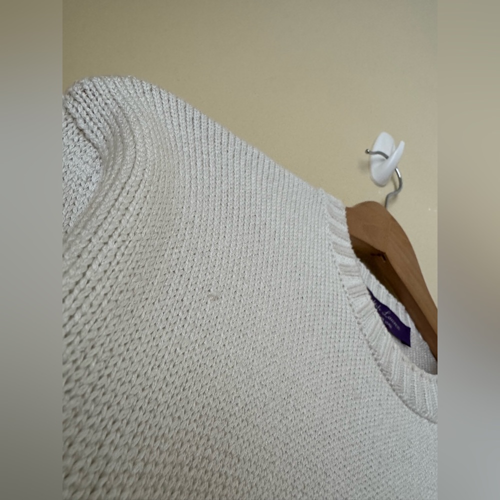 Ralph Lauren Purple Label New Hamptons Spring Polo Bear Silk Sweater White Small - Picture 4 of 12